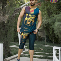 ست تاپ و شلوارک مردانه barcelona مدل olsxn