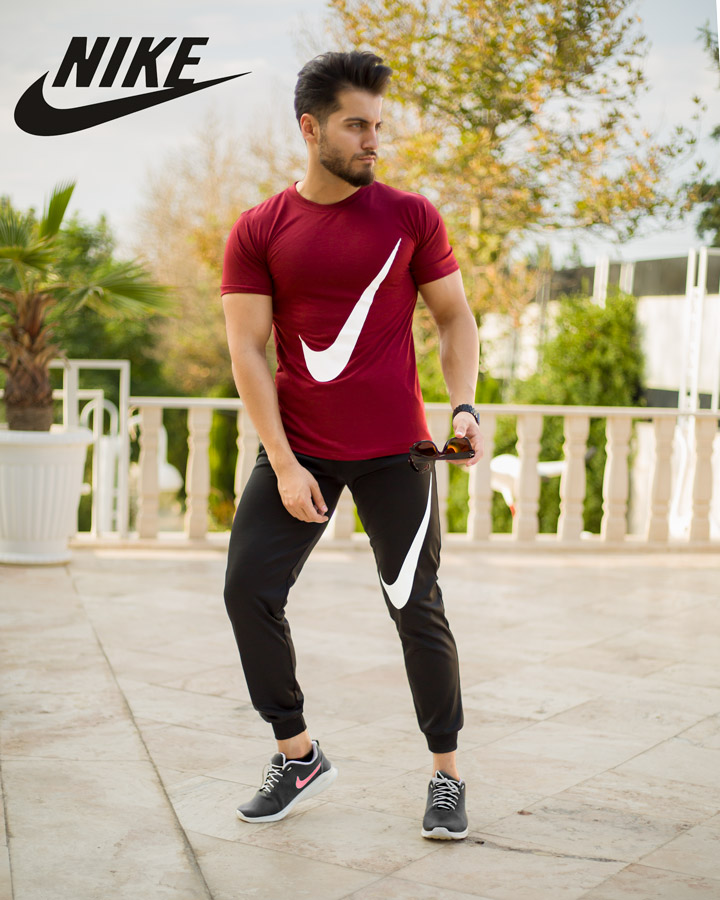 قیمت و خرید آنلاین ست تیشرت و شلوار Nike مدل calin (زرشکی)